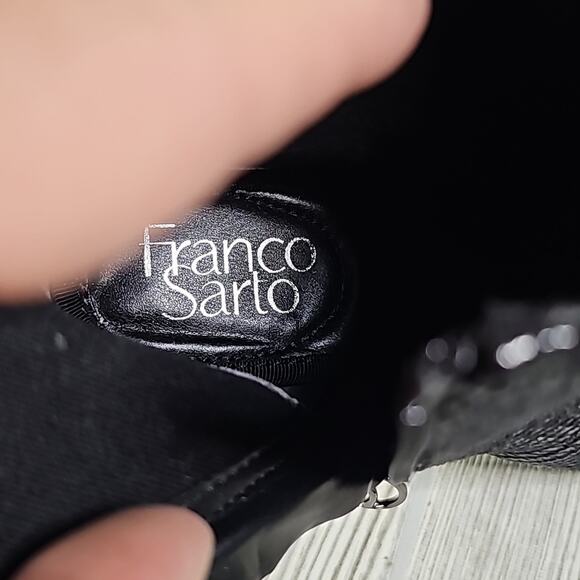 Franco Sarto Marquee Ankle Boot Snake Embossed Black Zip Up Womens Size 5.5 NEW - Picture 13 of 16